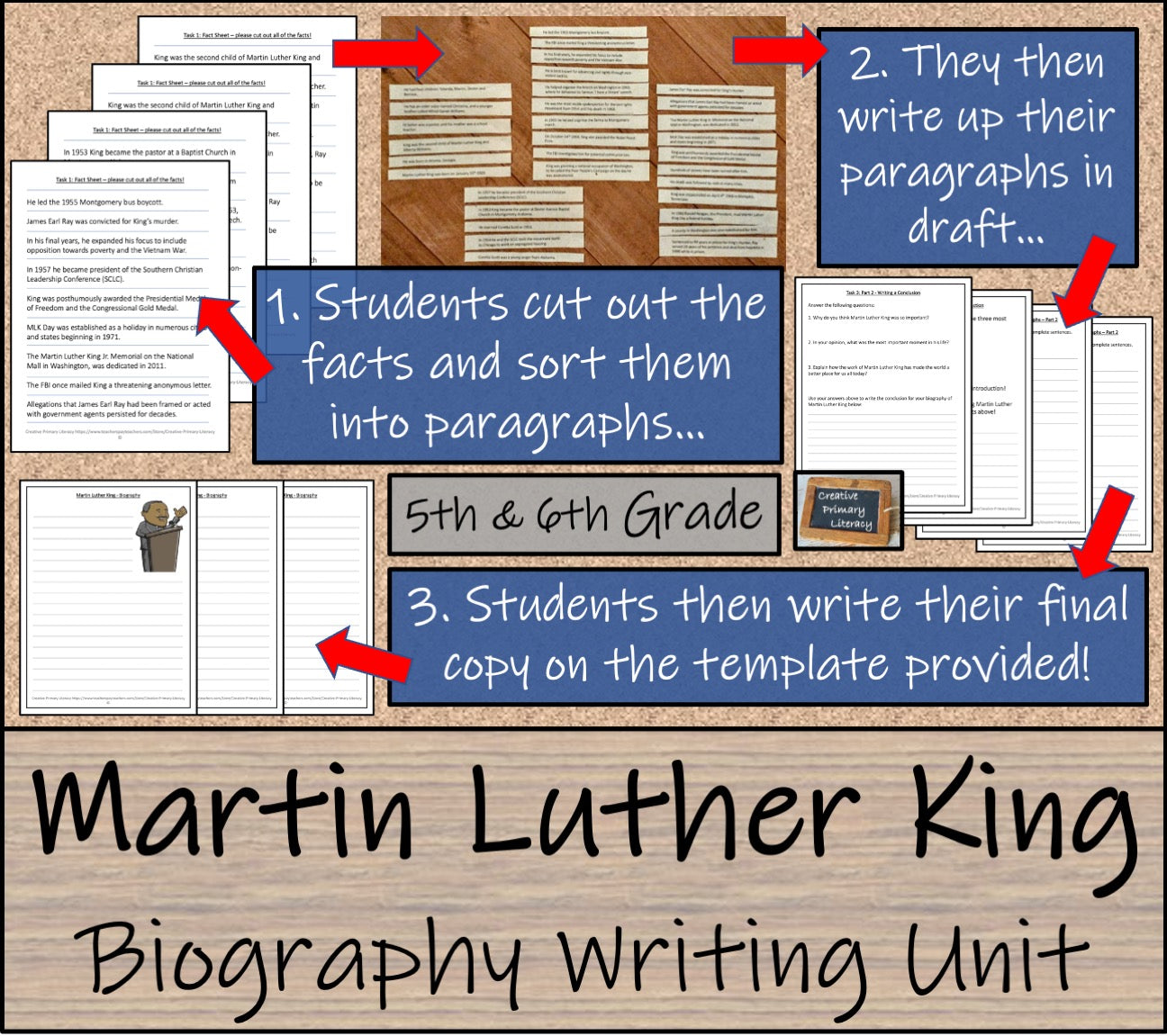 Martin Luther King Biography Writing Unit | 5th Grade & 6th Grade