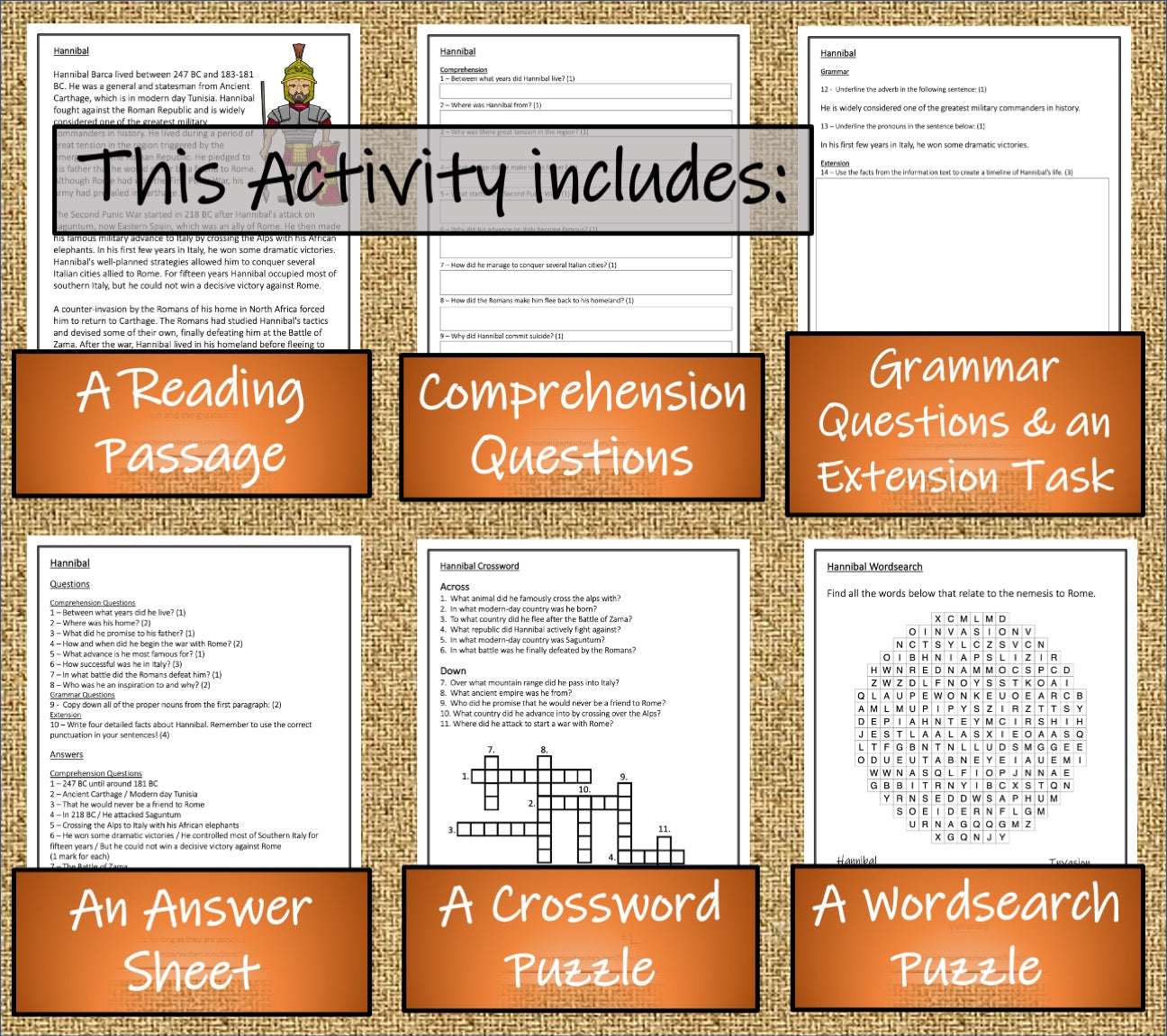 Hannibal Close Reading Comprehension Activity | 5th Grade & 6th Grade ...