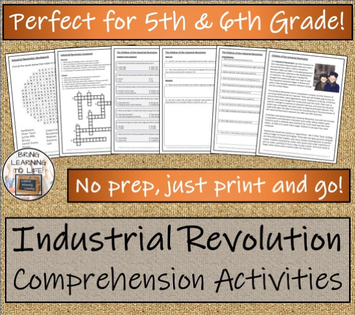 Industrial Revolution Close Reading & Writing Bundle | 5th Grade & 6th Grade