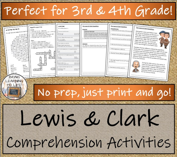 Lewis and Clark Expedition Close Reading Comprehension | 3rd & 4th Grade