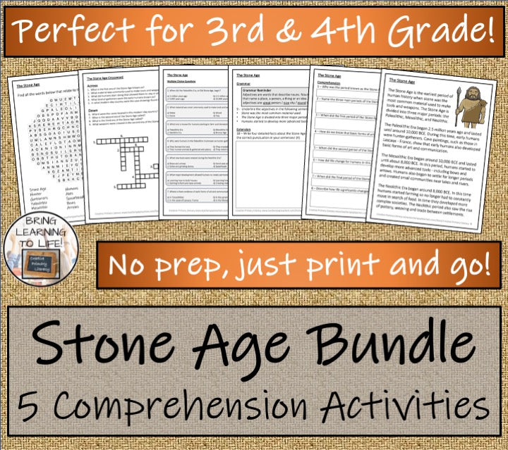 Stone Age Mega Bundle of Activities | 3rd Grade & 4th Grade