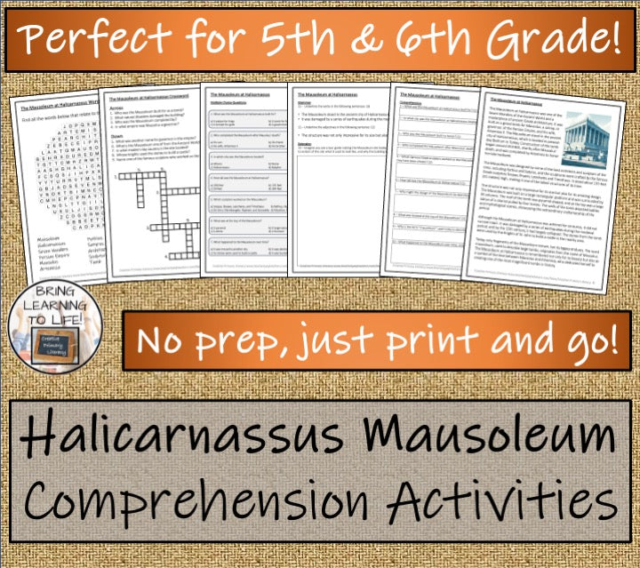 Mausoleum at Halicarnassus Close Reading Activities | 5th Grade & 6th Grade