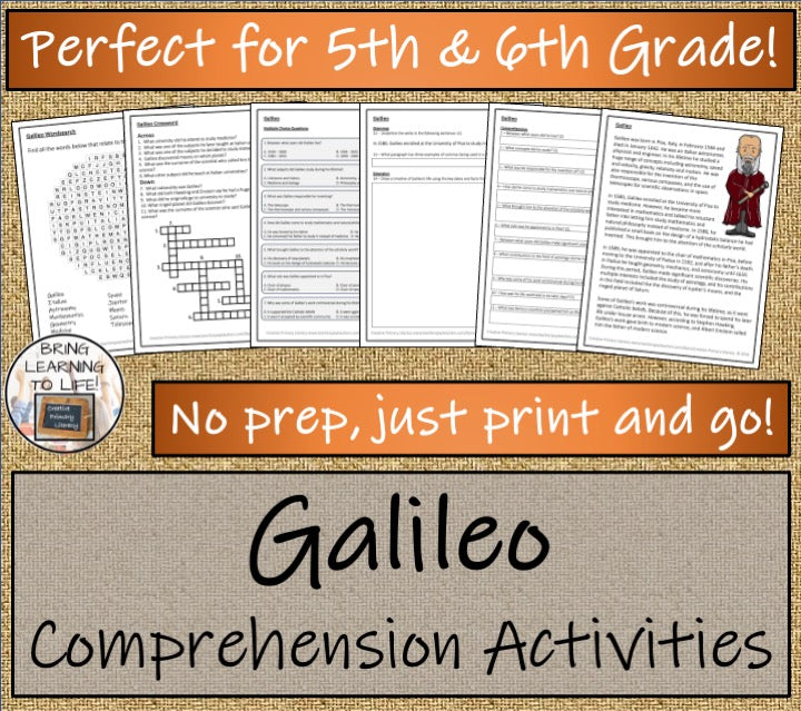 Galileo Close Reading Comprehension Activities | 5th Grade & 6th Grade