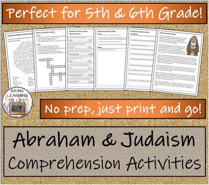 Abraham Close Reading & Biography Writing Bundle | 5th Grade & 6th Grade