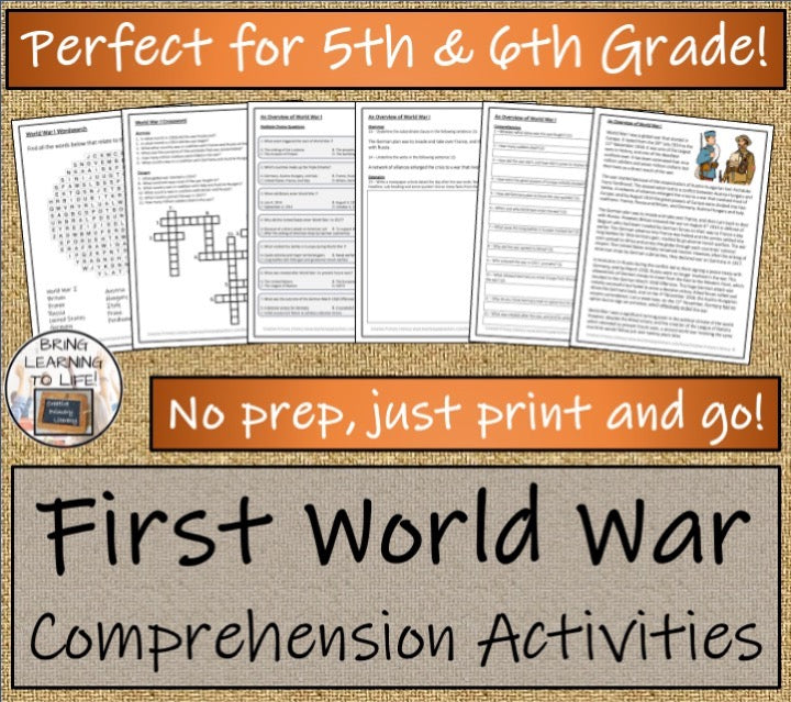 World War I Close Reading & Informational Writing Bundle | 5th Grade & 6th Grade