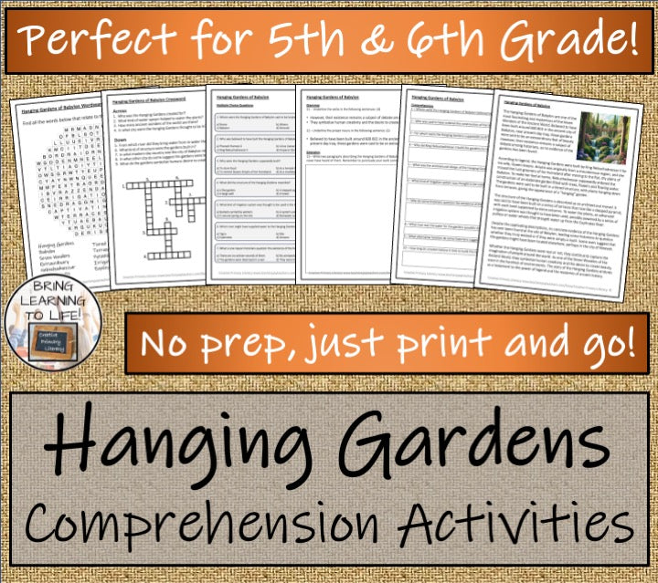 Hanging Gardens of Babylon Close Reading Activities | 5th & 6th Grade