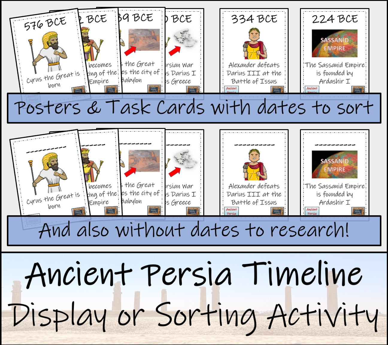 Ancient Persia Timeline Display Research and Sorting Activity