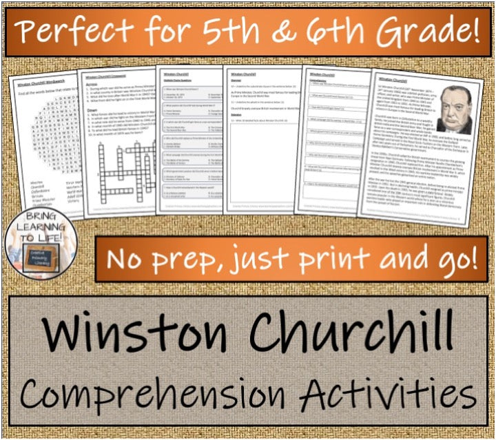 Winston Churchill Close Reading & Biography Bundle | 5th Grade & 6th Grade