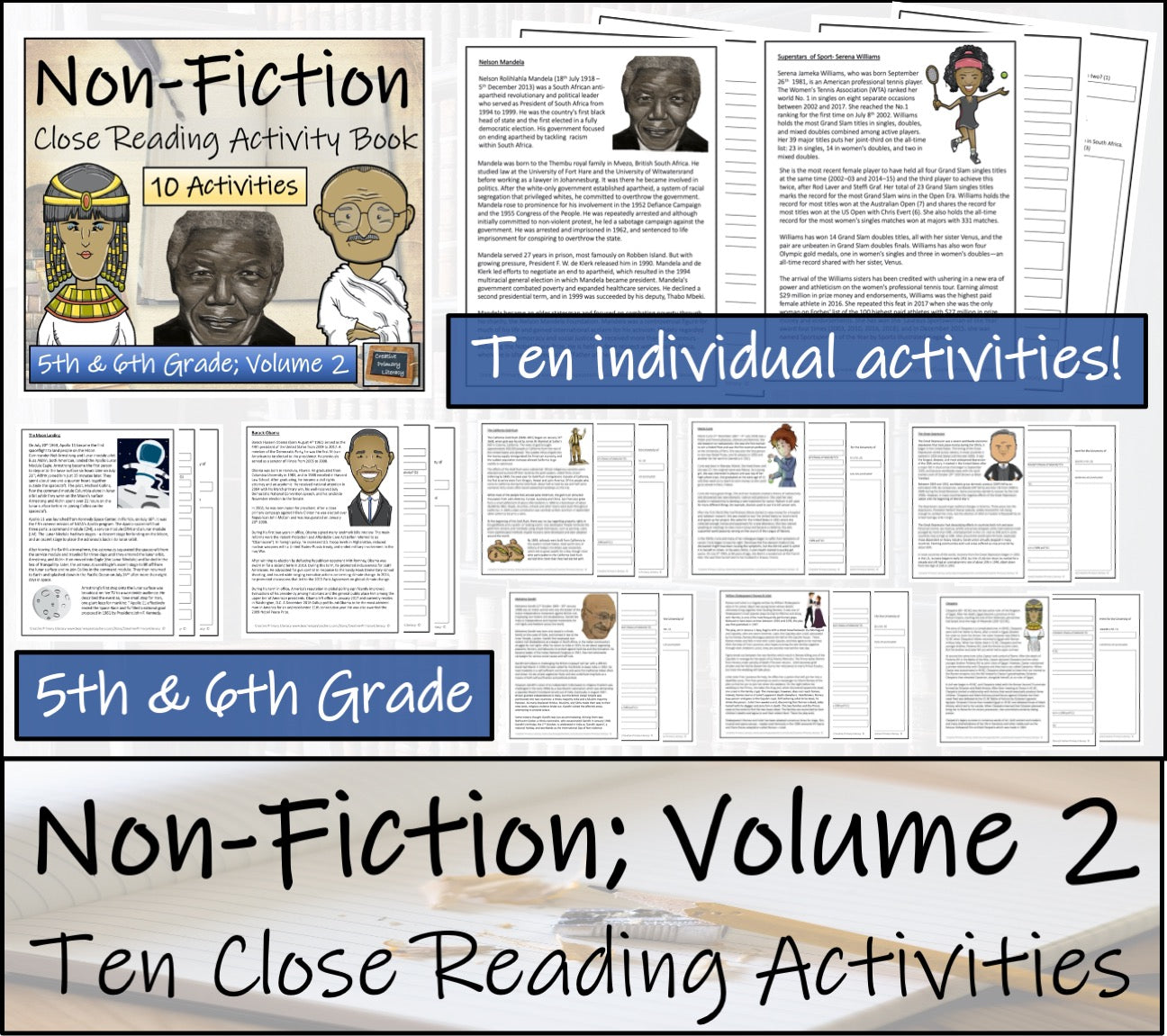 Two Non-Fiction Close Reading Comprehension Books | 5th Grade & 6th Grade