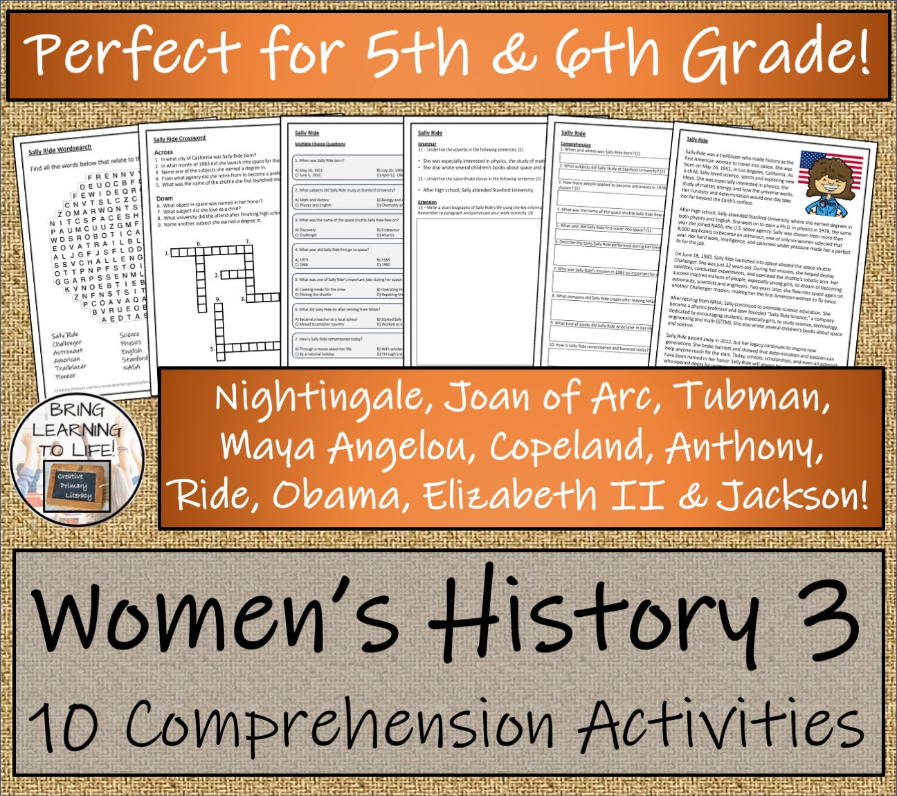 Womens History Volume 3 Close Reading Comprehension Bundle | 5th & 6th Grade