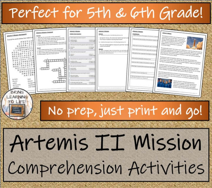 Artemis II Mission Close Reading & Comprehension Activities | 5th–6th Grade