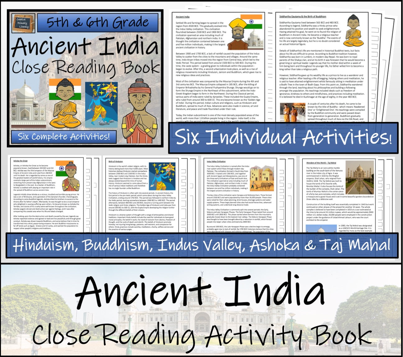 Ancient India Close Reading Comprehension Book | 5th Grade & 6th Grade