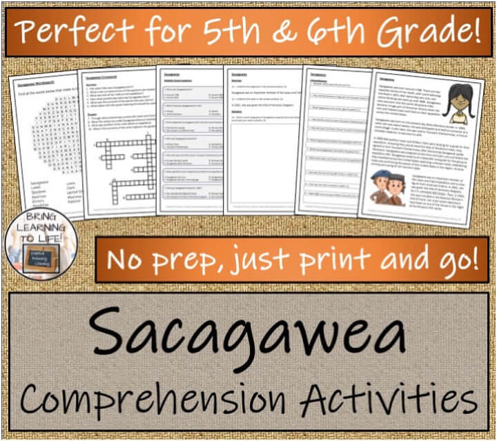 Sacagawea Close Reading & Biography Bundle | 5th Grade & 6th Grade comprehension activities for students.