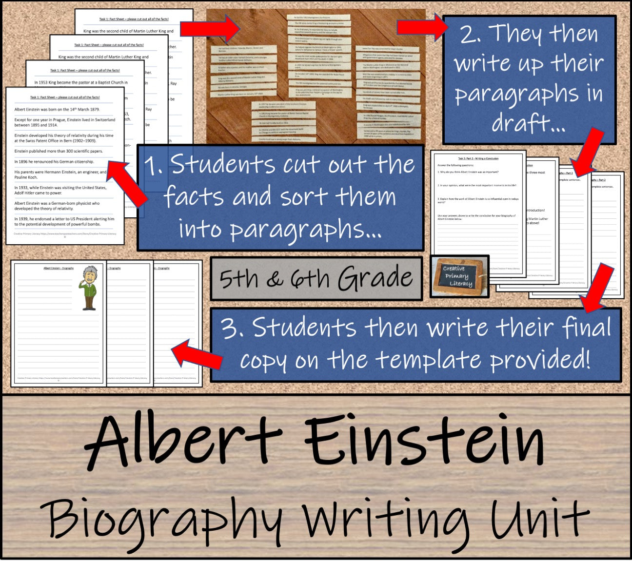 Albert Einstein Biography Writing Unit | 5th Grade & 6th Grade