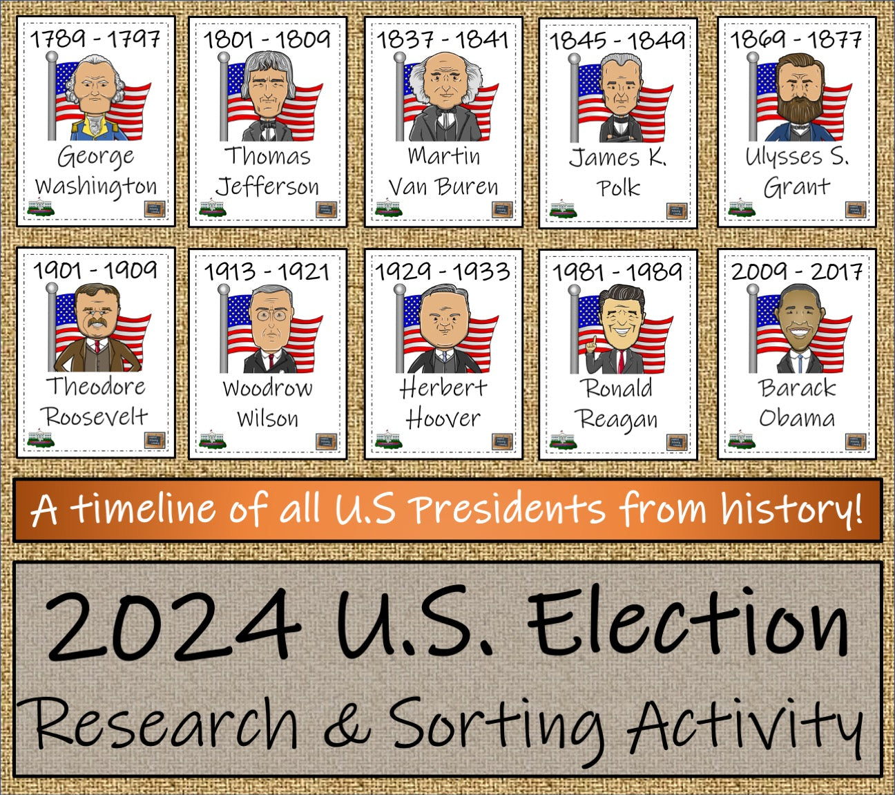 2024 Presidential Election Timeline and Close Reading Bundle | 3rd & 4th Grade