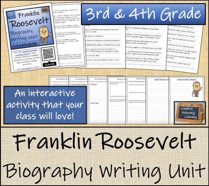 Franklin Roosevelt Close Reading & Biography Bundle | 3rd Grade & 4th Grade