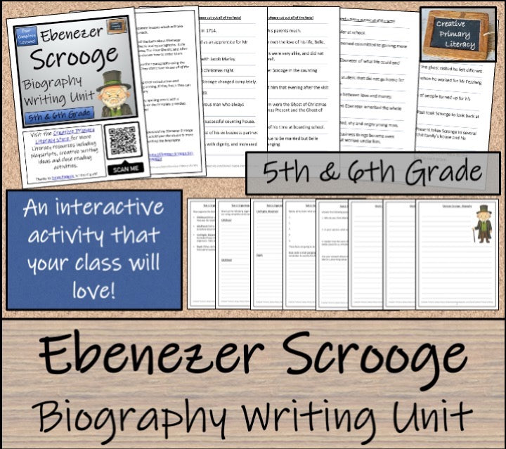 Ebenezer Scrooge Close Reading & Biography Bundle | 5th Grade & 6th Grade