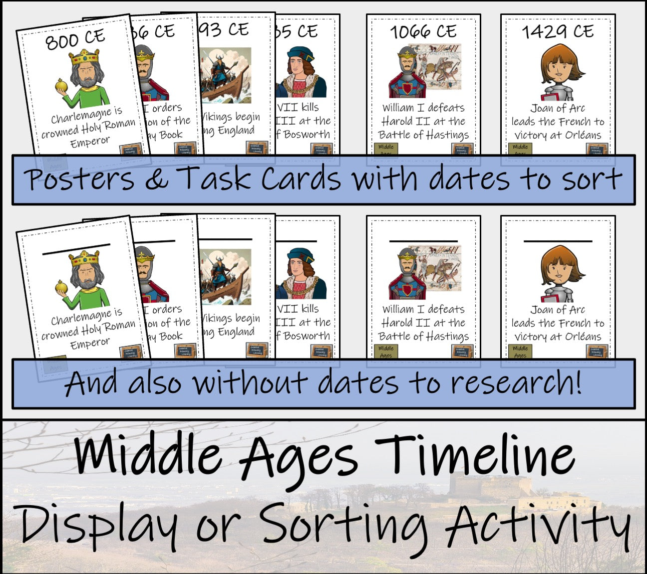 Middle Ages Timeline Display Research and Sorting Activity