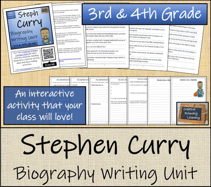 Stephen Curry Close Reading & Biography Bundle | 3rd Grade & 4th Grade