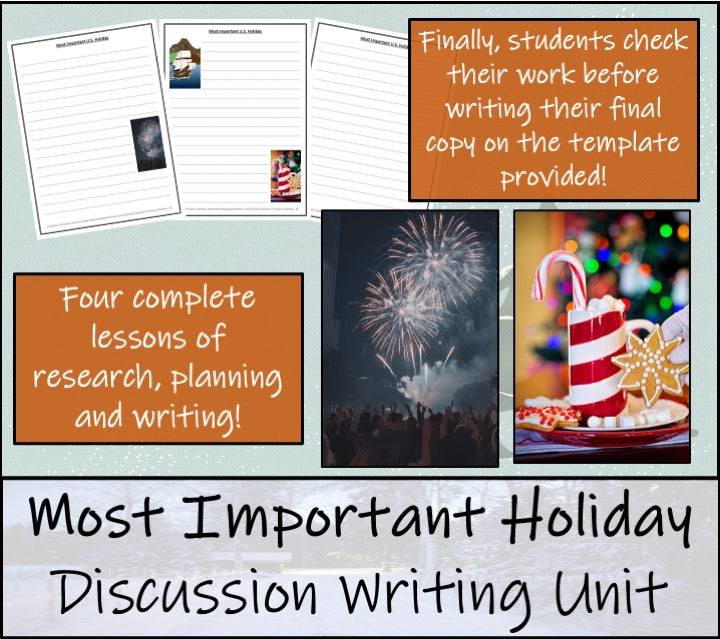 Most Important U.S. Holiday Opinion Writing Unit | 5th Grade & 6th Grade