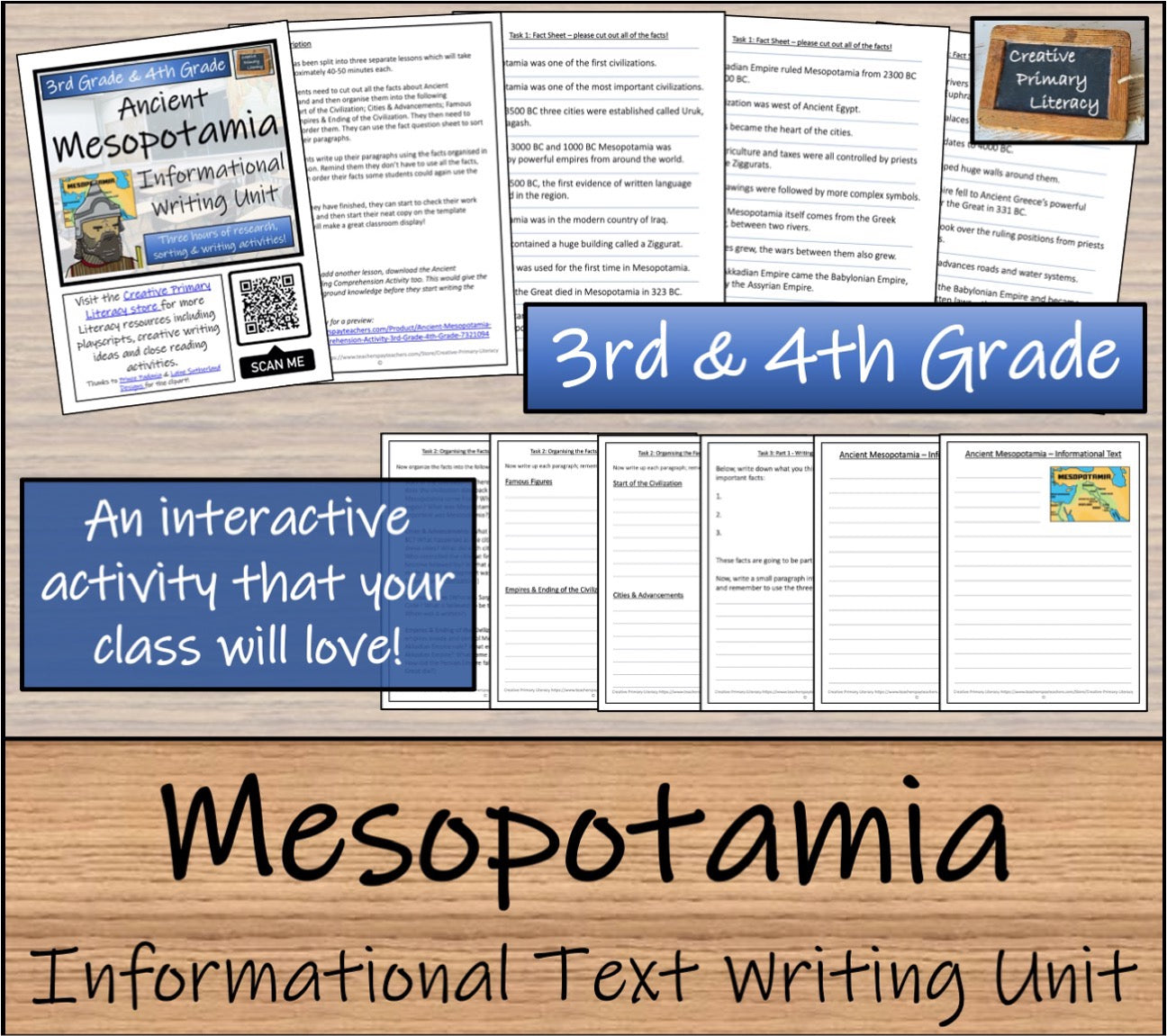 Mesopotamia Display Timeline Close Reading & Writing Bundle | 3rd & 4th Grade