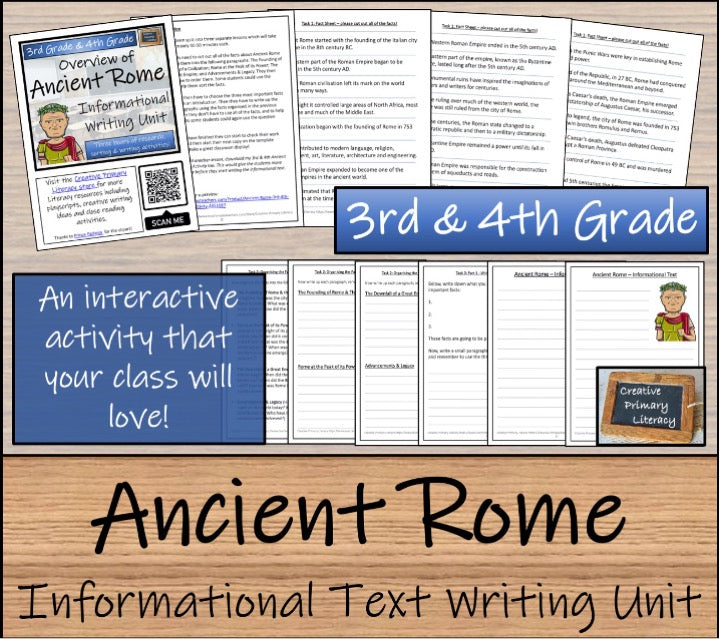 Ancient Rome Close Reading & Informational Writing Bundle | 3rd & 4th Grade