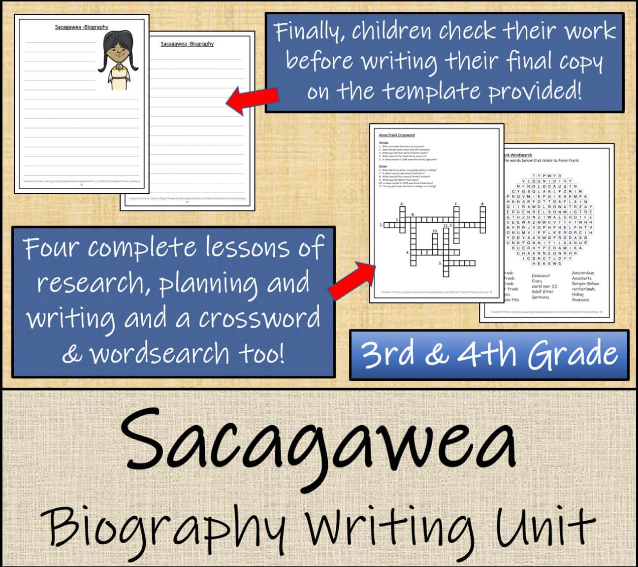 Sacagawea Biography Project & Writing Unit | 3rd Grade & 4th Grade