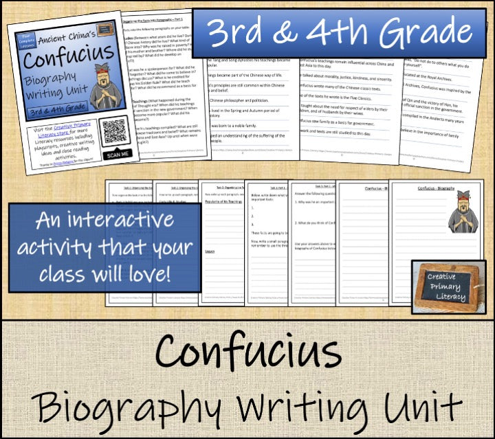 Confucius Close Reading & Biography Bundle | 3rd Grade & 4th Grade