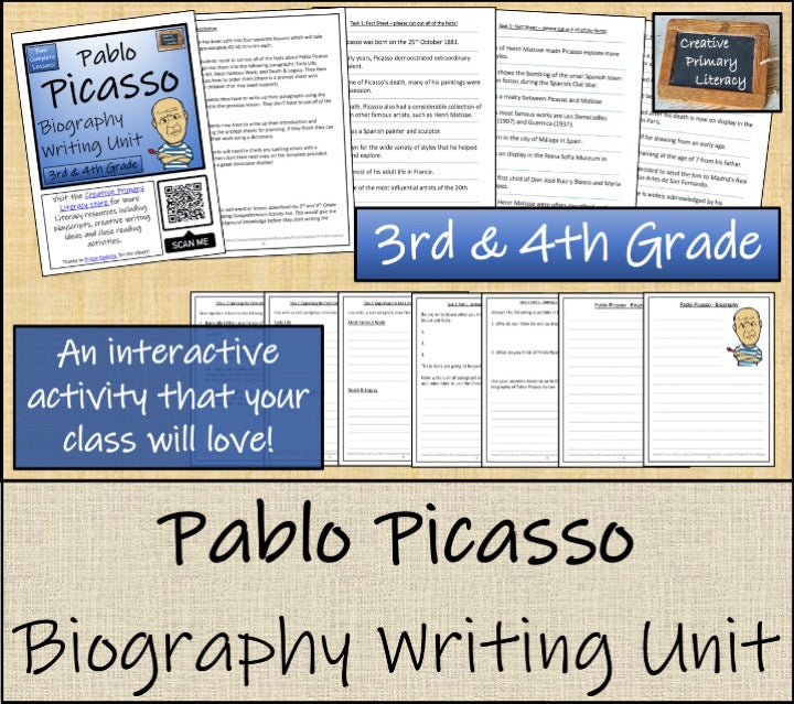 Pablo Picasso Close Reading & Biography Bundle | 3rd Grade & 4th Grade