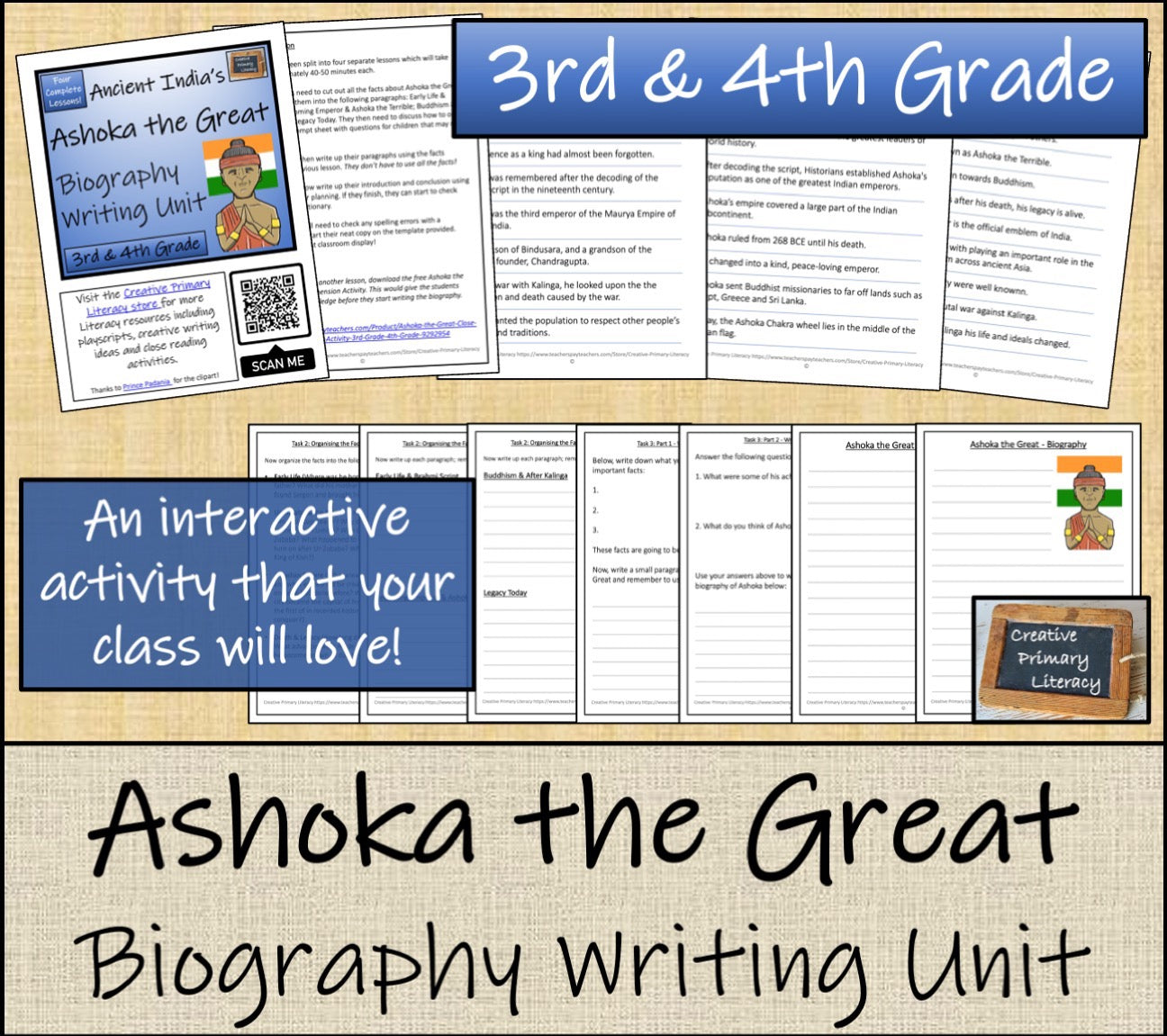 Ashoka the Great Close Reading & Biography Bundle | 3rd Grade & 4th Grade