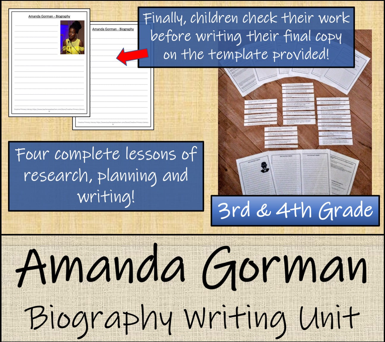 Amanda Gorman Biography Writing Activity | 3rd Grade & 4th Grade