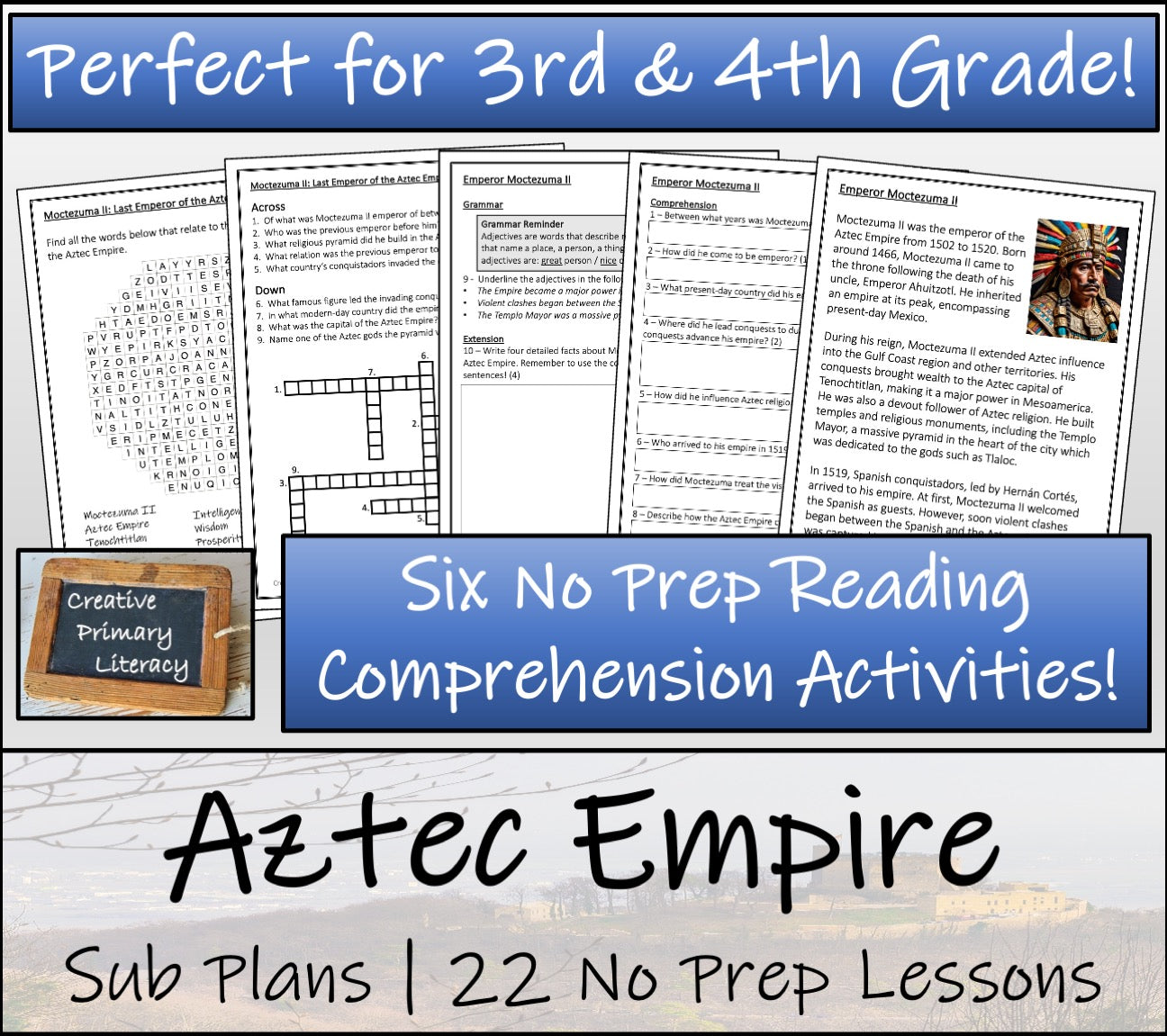 Emergency Sub Plans | Aztec Empire Bundle | 3rd Grade & 4th Grade