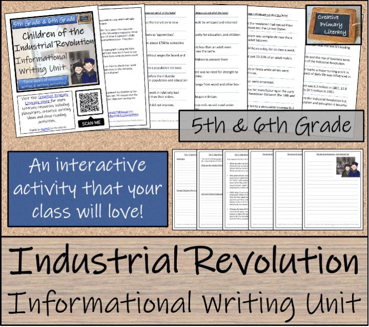 Industrial Revolution Close Reading & Writing Bundle | 5th Grade & 6th Grade