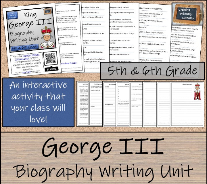 King George III Close Reading & Biography Bundle | 5th Grade & 6th Grade