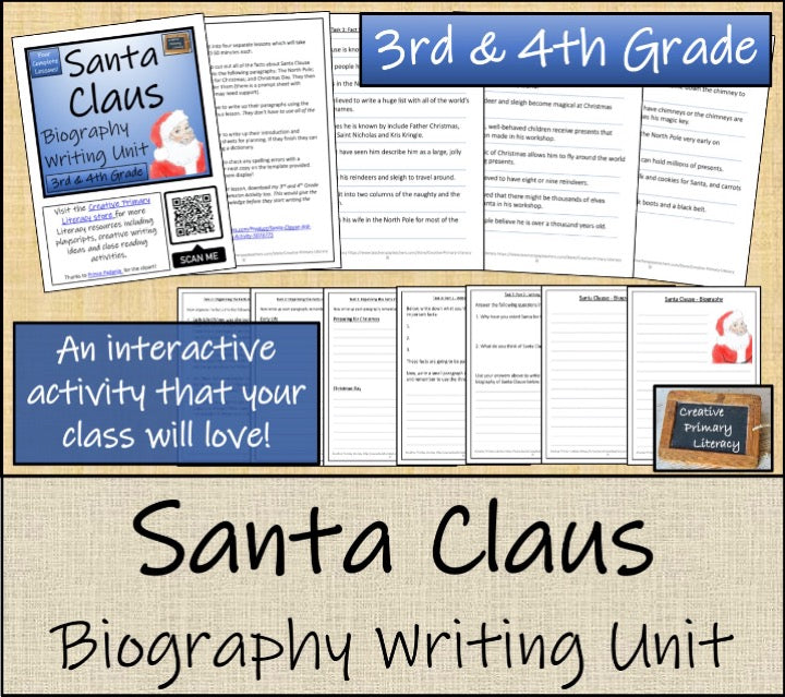 Santa Claus Close Reading & Biography Bundle | 3rd Grade & 4th Grade