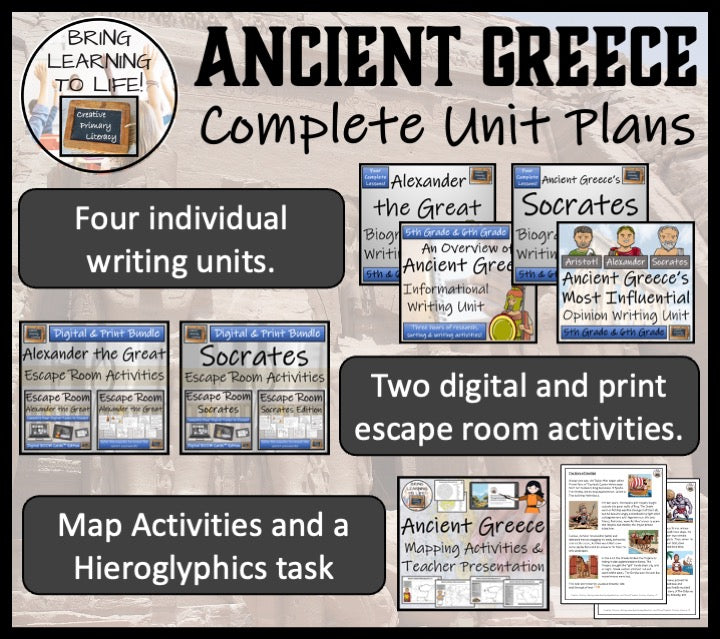 Ancient Greece Unit Plans and Resource Bundle | 5th Grade & 6th Grade