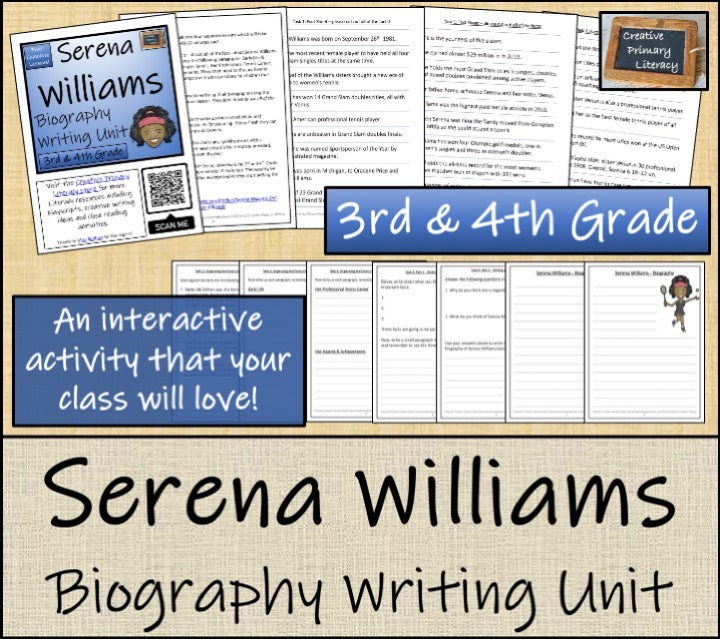 Serena Williams Close Reading & Biography Bundle | 3rd Grade & 4th Grade