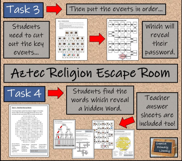 Religion in the Aztec Empire Escape Room Activity