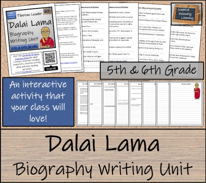 Dalai Lama Close Reading & Biography Bundle | 5th Grade & 6th Grade