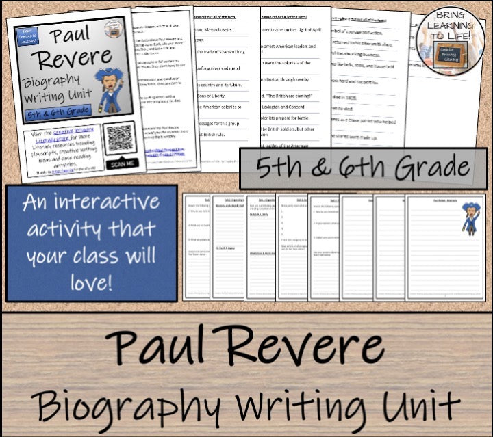 Paul Revere Close Reading & Biography Bundle | 5th Grade & 6th Grade