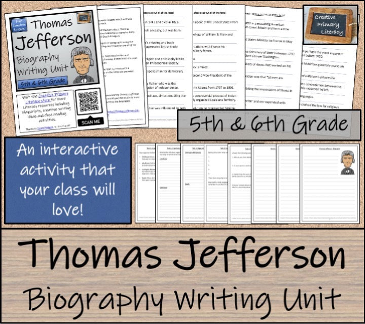 Thomas Jefferson Close Reading & Biography Bundle | 5th Grade & 6th Grade