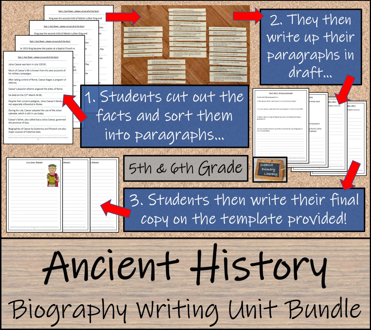 Ancient History Biography Writing Unit Bundle | 5th Grade & 6th Grade