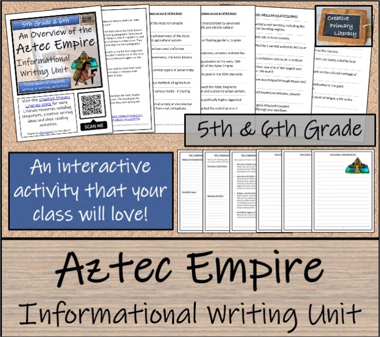 Aztec Empire Display Timeline Close Reading & Writing Bundle | 5th & 6th Grade