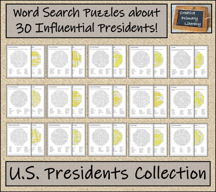 U.S. Presidents Word Search Puzzle Collection