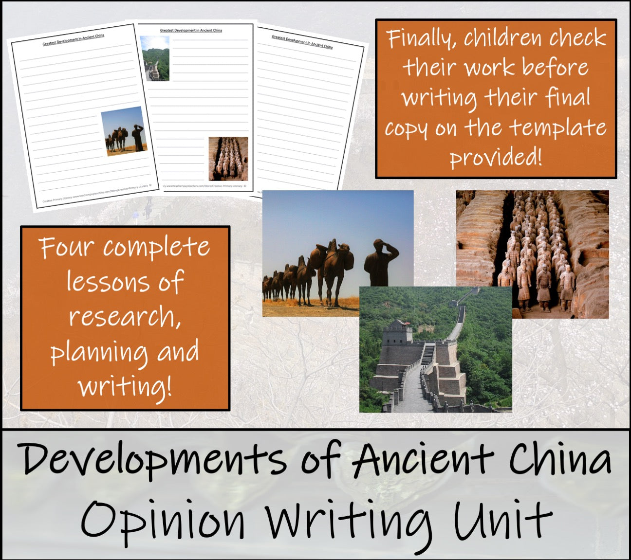 Greatest Development of Ancient China Opinion Writing Unit | 5th & 6th Grade