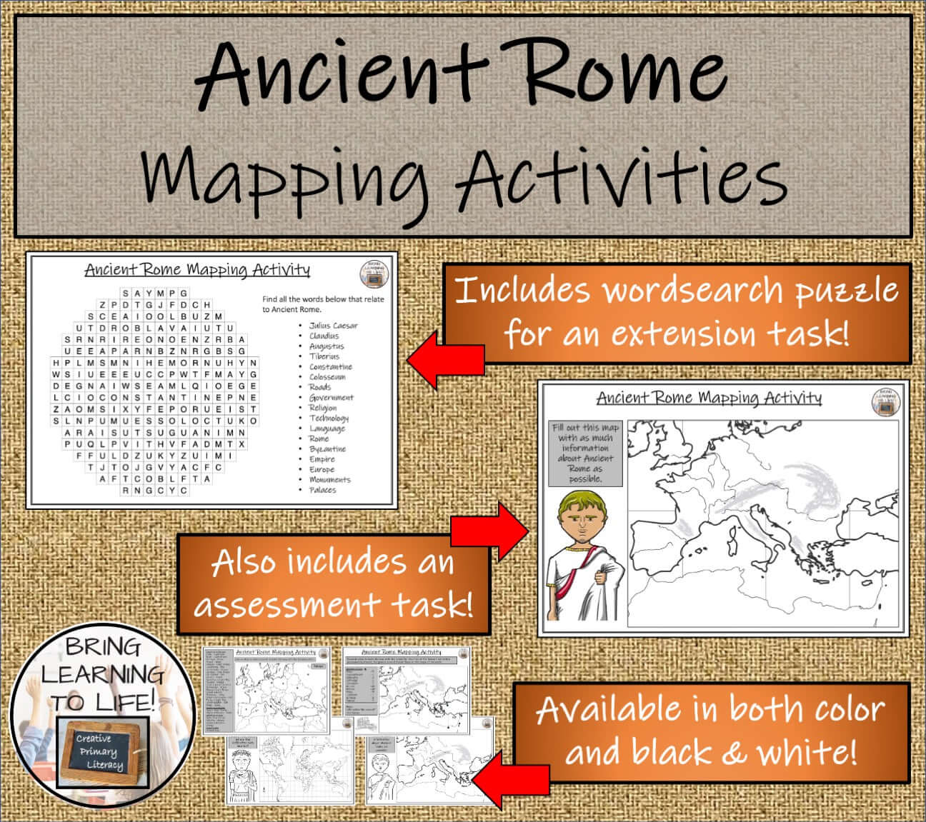 Ancient Rome Map Activities and Presentation – Creative Primary Literacy
