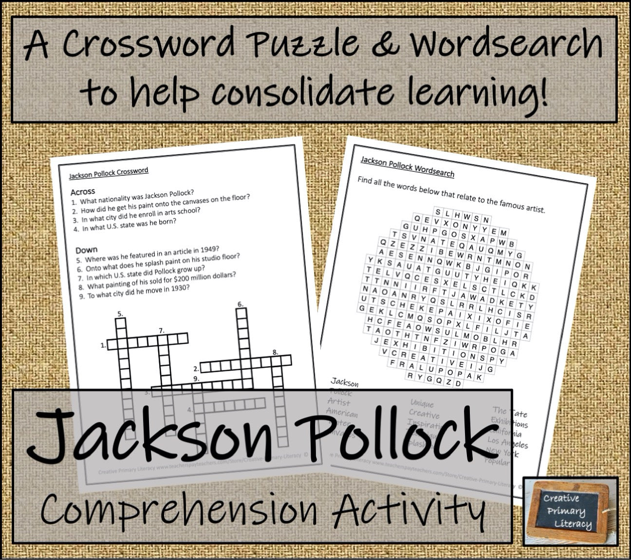 Jackson Pollock Biography Project & Writing Unit | 5th Grade & 6th Grade
