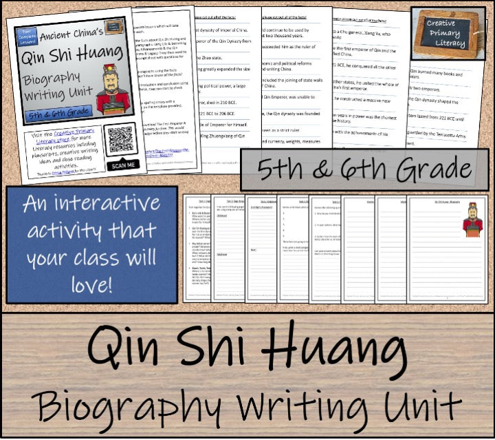 First Emperor Qin Shi Huang Close Reading & Biography Bundle | 5th & 6th Grade