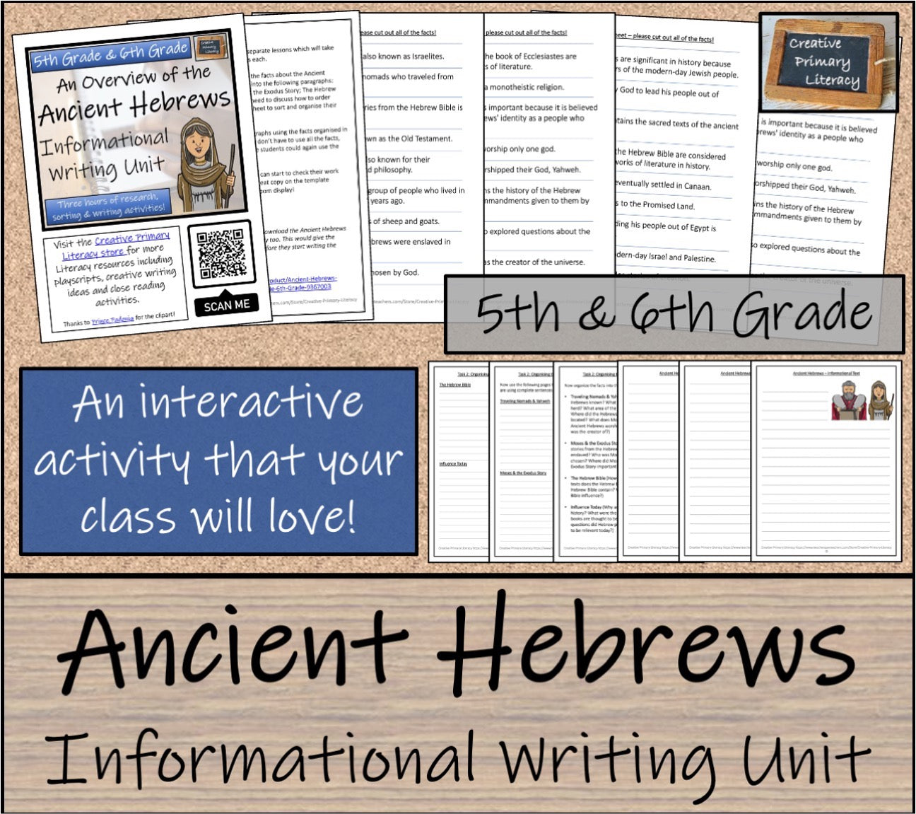 Ancient Hebrews Display Timeline Close Reading & Writing Bundle 5th & 6th Grade