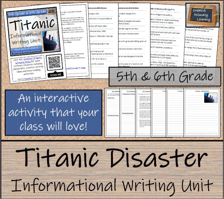 Titanic Display Timeline Close Reading and Writing Bundle | 5th & 6th Grade